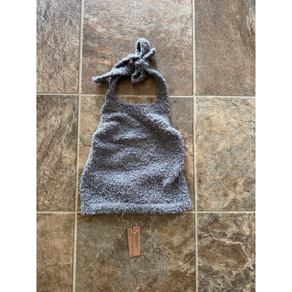 Skims Cozy Knit Halter Bra Top Smoke Size S/M - Picture 3 of 10